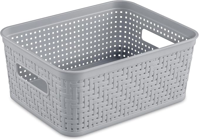 Sterilite 32 Pack Plastic Storage Bin Organization Containers, Small Baskets, Cement - Image 7