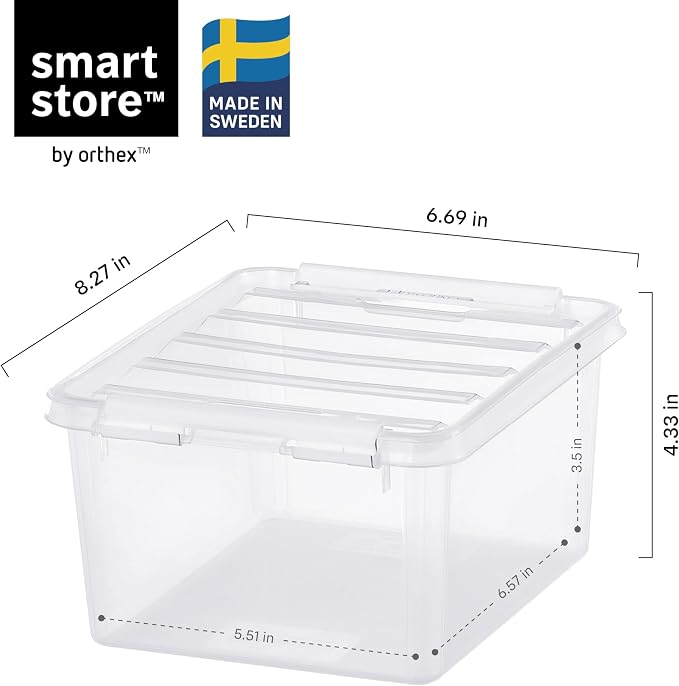 SmartStore Classic 2 Clear Box Storage, 2L/2.1QT BPA-Free Stackable Container with Clip Lock Lid, Food Safe Plastic Bins for Organization, 10 Pack - Image 2