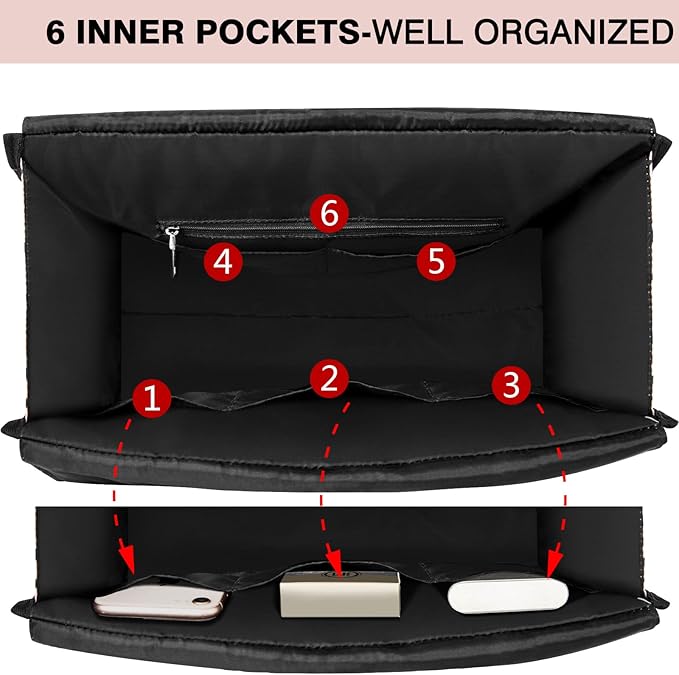 IBFUN Utility Tote Bag with 24 Pockets, Large Teacher Travel Tote for Women | Large Work Tote Bag 2pcs with Zipper for Travel Daily School Teacher Nurse, Large Lightweight Laptop Shoulder Bag Handbag - Image 5