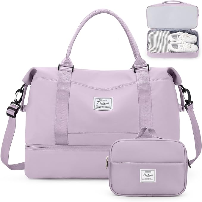 Weekender Bags for Women, Personal Item Travel Bag with Shoes Compartment | Overnight Travel Duffel Bag with Toiletry Bag, Airplane Friendly Carry-On Bag by SYCNB