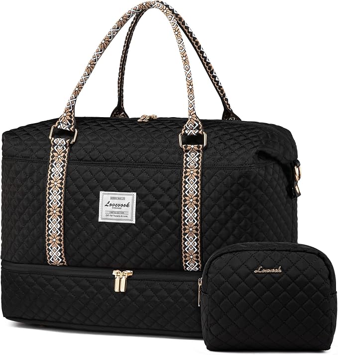 LOVEVOOK Travel Duffle Bag,Weekender Bags for Women with Shoe Compartment，Carry on Overnight Bag with Toiletry Bag,Gym Duffel Bag with Wet Pocket, Hospital Bags for Labor and Delivery by LOVEVOOK