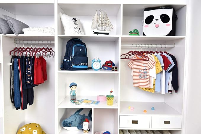 Quality Children's Plastic Non Velvet Non-Flocked Thin Compact Hangers Swivel Hook for Shirts Blouse Coats (Raspberry, 240) - Image 2