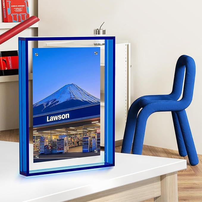 5x7 Picture Frame Magnetic Colored Acrylic Photo Frame Self Standing | Wall Mounting/Tabletop Display, Purple Floating Picture Frame, 5x7/5x5/4x6, Horizontal and Vertical Formats (1 Pack) - Image 6