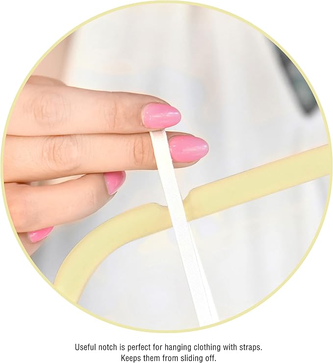 Velvet hangers, non-slip ultra slim space saving hanger, with notches, tie bar, and swivel hooks, 30 pack, with bonus 20 matching velvet finger clips. (ivory [beige/white]) - Image 7