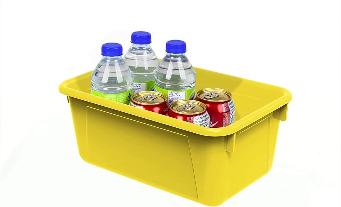 Storex Small Cubby Bins – Plastic Storage Containers for Classroom, 12.2 x 7.8 x 5.1 inches, Class Yellow, 5-Pack (62418A05C) - Image 7
