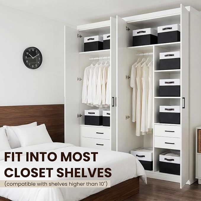 Large Storage Bins for Shelves 4 Pack, Closet Storage Baskets for Clothes Blanket Beddings Towels, Collapsible Fabric Closet Organizer Bins with Handles/ Laundry Room Organization - Image 3
