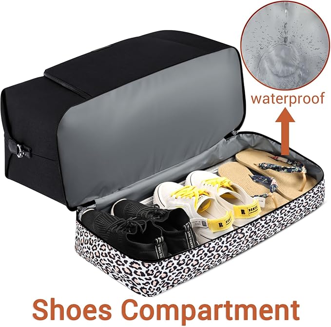 TIBES Travel Weekender Bag for Women, Overnight Bag with Shoe Compartment | 3PCS Large Travel Duffel Bag for Gym, Travel, Hospital, Business Trip, Carry On Tote, Wet & Dry Separation, Water Resistant - Image 2