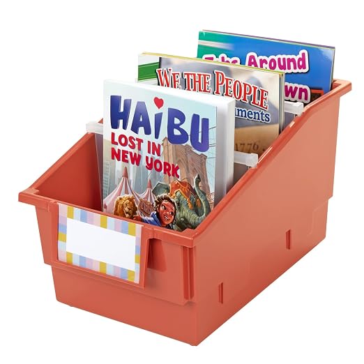 Really Good Stuff Chapter Book Library Bins with Dividers - 6 Pack - Boho - Image 10