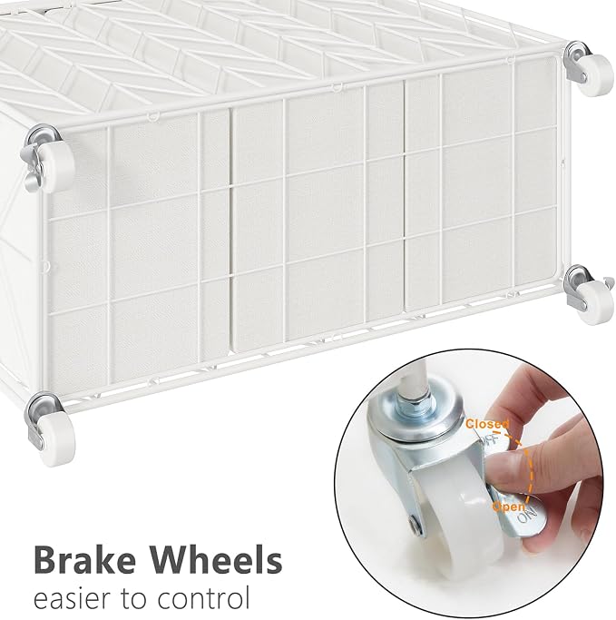WOWLIVE Laundry Hamper 3 Section with Lid, 142L Laundry Basket with Wheels | Rolling Dirty Clothes Hamper with Removable Bags, Large Iron-Made Laundry Basket Organizer Laundry Sorter for Dorm, White - Image 7
