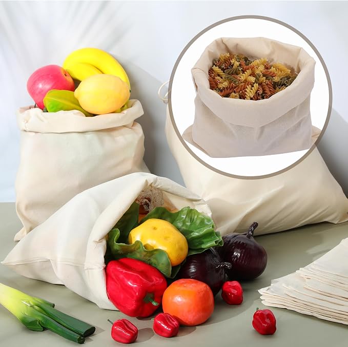 Hillban Shoes Bag for Travel Storage Dust Proof Cotton Drawstring Bag Breathable Pouch for Travel Home Pantry Accessories - Image 7