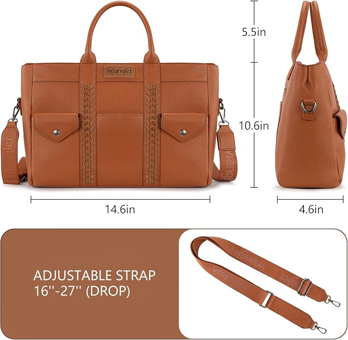 Wrangler Work Tote Bag for Men and Women Business Teacher Bag Large Capacity Briefcase Handbag with Adjustable Strap - Image 4