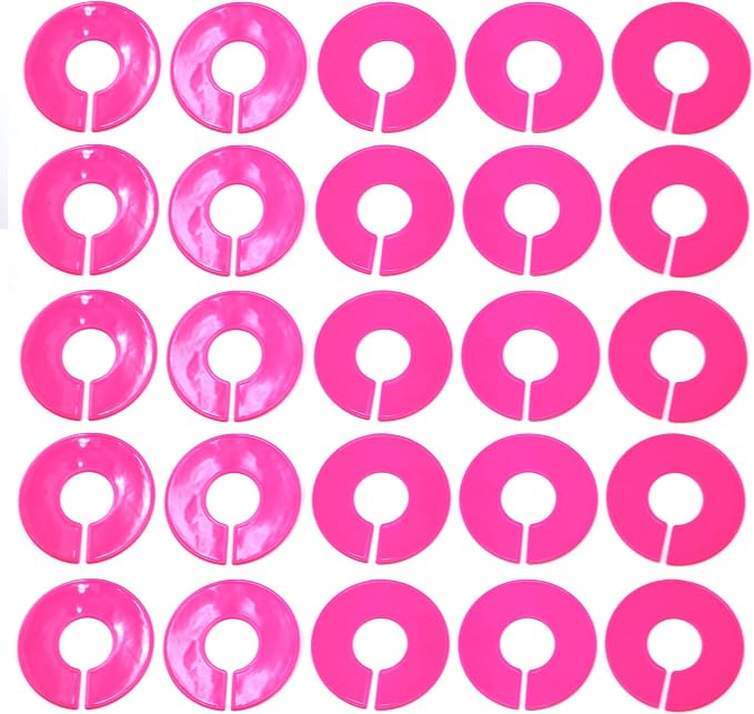 Pink Round Plastic Blank Rack Size Dividers - Multi-Pack (25) by JSP+Manufacturing