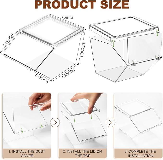 Yerliker 6 Pcs Clear Plastic Storage Bins with Lids Large Stackable Pantry Storage Organizer Bins Kitchen Organization Cabinet Organizers Ideal Containers for Fridge, Kitchen, Cabinets (Clear) - Image 3