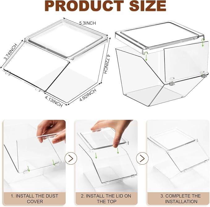 Yerliker 4 Pcs Clear Plastic Storage Bins with Lids Large Stackable Pantry Storage Organizer Bins Kitchen Organization Cabinet Organizers Ideal Containers for Fridge, Kitchen, Cabinets (Clear) - Image 2