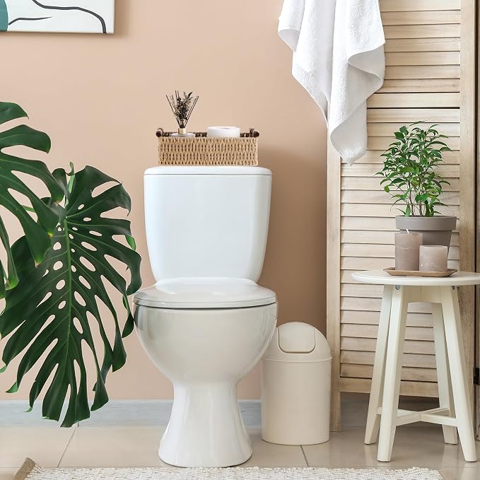 Boao 3 Pcs Boho Storage Wicker Baskets Handmade Woven Decorative Paper Rope Baskets for Organizing with Handle Countertop Toilet Paper Storage Container for Toilet Tank Top(Camel,Rectangle) - Image 5