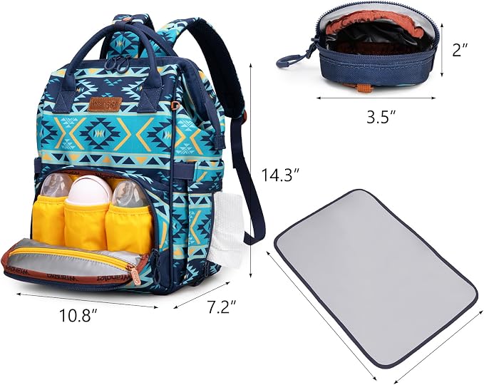 Montana West Wrangler Diaper Bag Backpack Aztec Callie Bag Travel Backpack Purses Western Multi-Function Baby Bags for Mom - Image 3