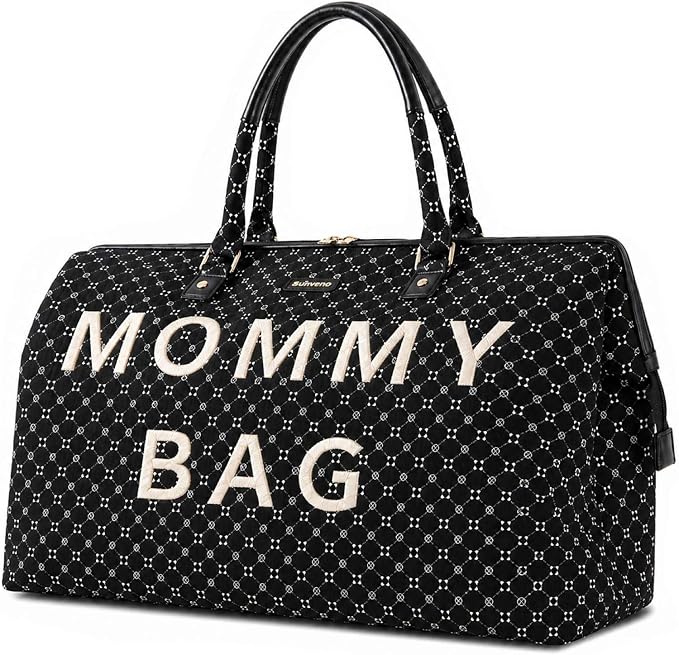SUNVENO Mommy Bag, Large Hospital Bag with Changing Pad, Organizer Pouches & Luggage Sleeve for Travel & Diaper Essentials by SUNVENO