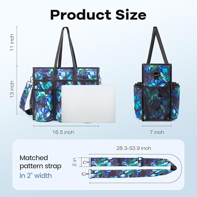 CLOUDMUSIC Large Tote Bag For Women Travel Nurse Teacher Work Waterpoof With Zipper Utility Everything Bags | Travel - Image 5