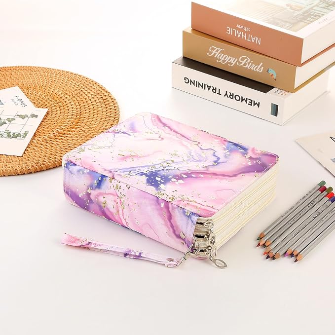 120 Slots Colored Pencil Case Organizer, 3 Layer Bag | Twill Oxford fabric,127 elastic loops,detachable handle,for travel, home storage,drawing tools,creative gifts - Image 6
