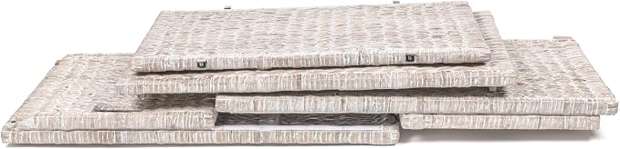 happimess Anada 30" Storage Trunk Wicker Weave Water Hyacinth, White Wash | Solid Mahogany Construction, Collapsible Folds Flat, Removable Lid, Fabric Liner, Footed Base, 17.5" Height, 17.5" Depth - Image 3