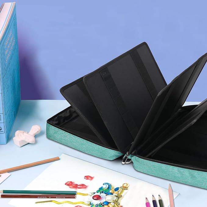 JAKAGO 480 Slots Colored Pencil Case Extra Large Capacity Pen Holder for Artist Painter Zipper Organizer Bag for Marker Highlighter Storage Case for Office Sketch Travel Supplies (Green) - Image 5