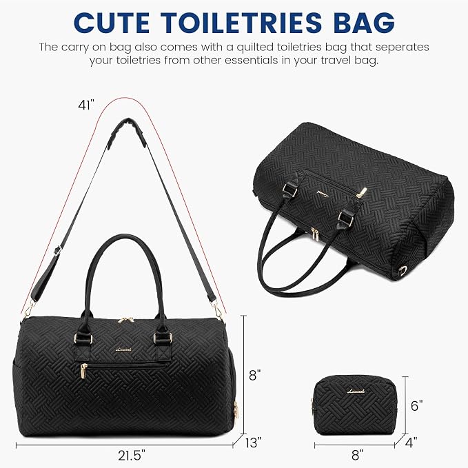 LOVEVOOK Travel Duffle Bag, Weekender Bag for Women with Toiletry Bag, Carry on Overnight Bag with Shoe Compartment, Gym Duffel Bag with Wet Pocket, Mommy Hospital Bags for Labor and Delivery - Image 6