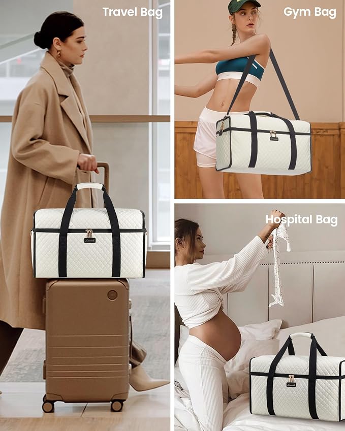 LOVEVOOK Travel Duffle Bag - Weekender & Overnight Bag with Toiletry & Wet Pocket, Carry-On Size, 3pc Set - Image 6