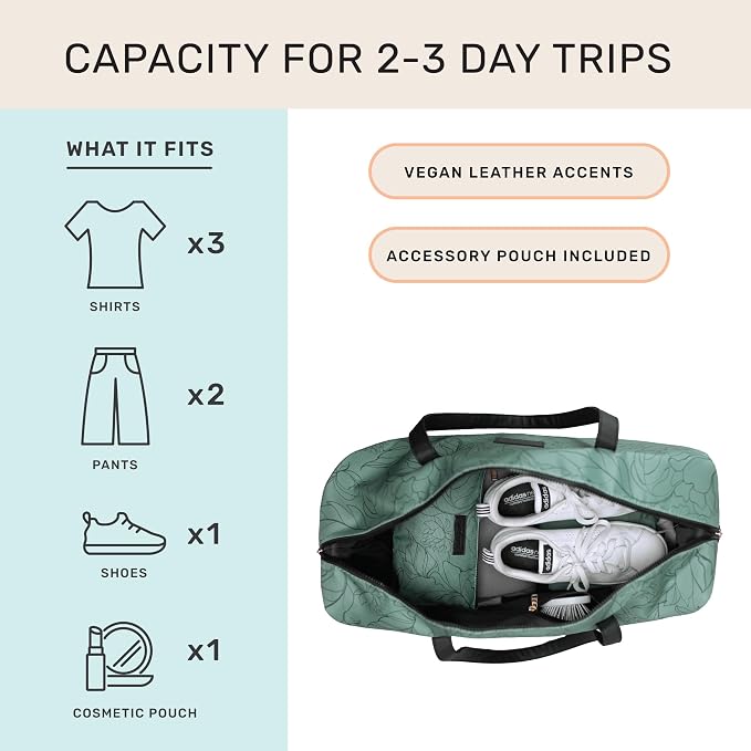 Luna Women's Weekender Bag and Travel Duffel, Large 37 Liter Capacity - Image 2