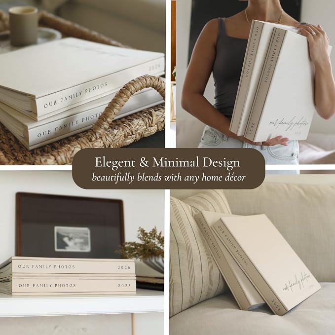 Family Photo Album 4x6 Pictures & Custom 2025 Year Large Linen Picture Book | 400 Horizontal & Vertical Pockets - Personalized Scrapbook Memory Book For Baby, Kids, Vacation, Couples, Anniversary - Image 9