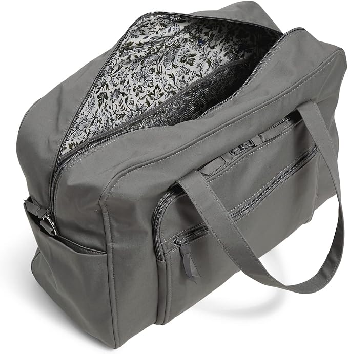 Vera Bradley Women's Cotton Weekender Travel Bag, Galaxy Gray - Recycled Cotton, One Size - Image 3