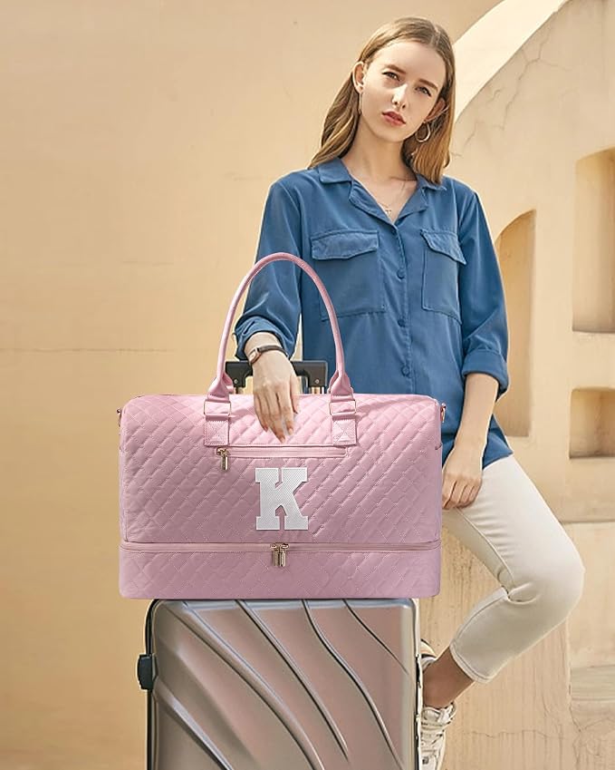 LOVEVOOK Travel Duffle Bag for Women, Weekender Overnight Bag with Shoe Compartment, Carry on Bag with Toiletry Bag, Gym Duffel Bag with Wet Pocket, Hospital Bags for Labor and Delivery 3 Pcs Set - Image 2