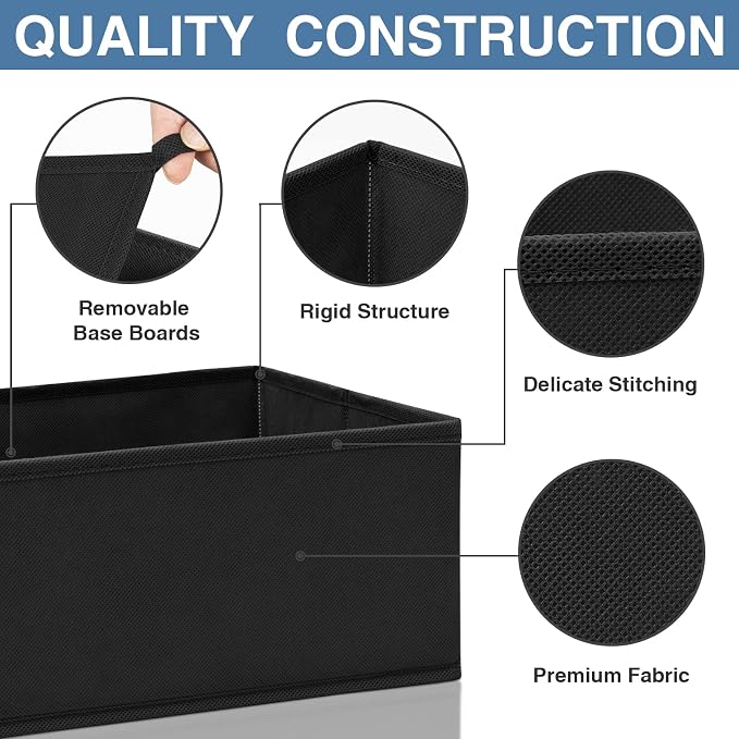 Drawer Organizer Clothes 12 Pack - Odorless Closet Organizers and Storage for Sock Underwear Bra - Dresser Organizador for Bedroom Organization -Nursery Drawer Divider Trays for Baby Clothes - Image 5