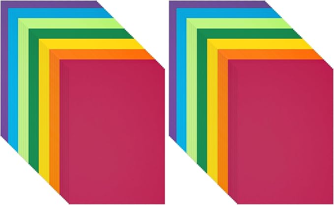 Construction Paper 8.5x11 in,70 Sheets,Set of 7 Colors Classic Rainbow 178GSM/65LB Heavyweight Construction Paper,Crafts,Arts,School Classroom Art Supplies Assorted Colors Bulk Paper (Pack of 2) by Magecubiku