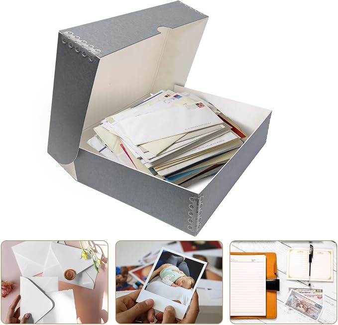 Lineco 9x12 Clamshell Archival Folio Storage Box, 3" Deep, Pack of 2 | Acid-Free with Metal Edge Preservation Box, Preserves Picture, Magazines, Organize Photos, Documents, Artwork, DIY - Image 2