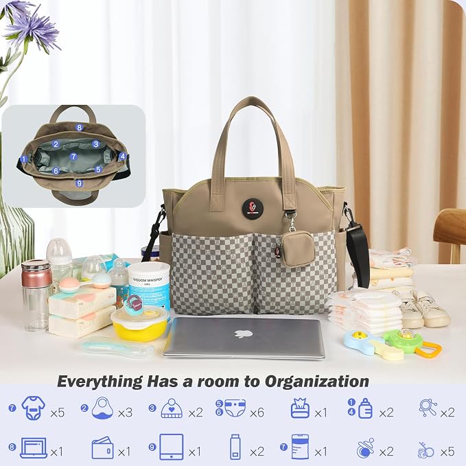 Diaper Bag Tote: Large Tote Baby Bag Boy Diaper Bag Stylish Girl Diaper Bag,Shoulder Mommy Bag - Image 5