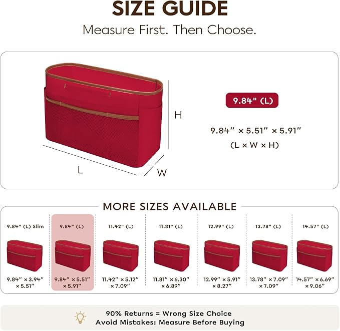 GIVLEFLY Purse Organizer Insert for Tote Bag, 9.84 Inch Satin Bag Organizer with Zipper Top, Multi Pocket Handbag Organizer - Image 4