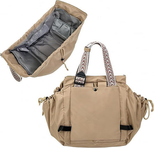 Women's Everyday Tote Bag,Diaper Bag,Baby Bag,Newborn Essentials,Large Capacity,Baby Christening Gift,Baby Registry（khaki） by Unknown