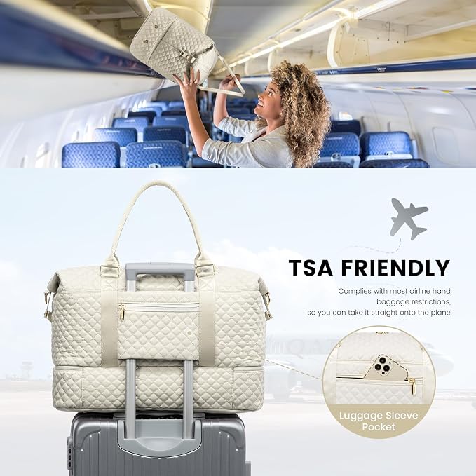 LOVEVOOK Travel Duffle Bag,Weekender Bags for Women with Shoe Compartment，Carry on Overnight Bag with Toiletry Bag,Gym Duffel Bag with Wet Pocket, Hospital Bags for Labor and Delivery - Image 3