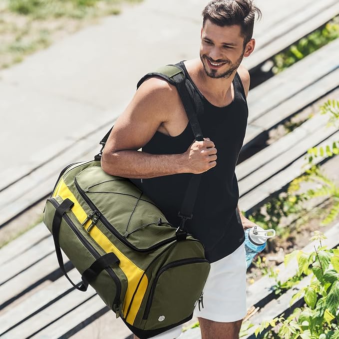 MIER Large Gym Bag for Men 60L Duffel Bag with Shoe Compartment | Lightweight & Durable Sports Duffles; Suited for Workout Fitness Travel Weekender; Water Resistant; Adjustable Shoulder Strap - Image 7