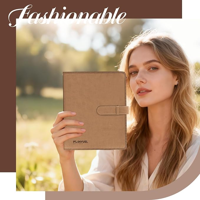 Plinyvel Brown Leather Sketchbook Cover 5.5x8.5, Travel Drawing Portfolio | Portable sketch kit organizer, pencil holder, Fits 5.5x8.5 Sketch Book, Spiral Pad, Compact artist storage case - Image 2