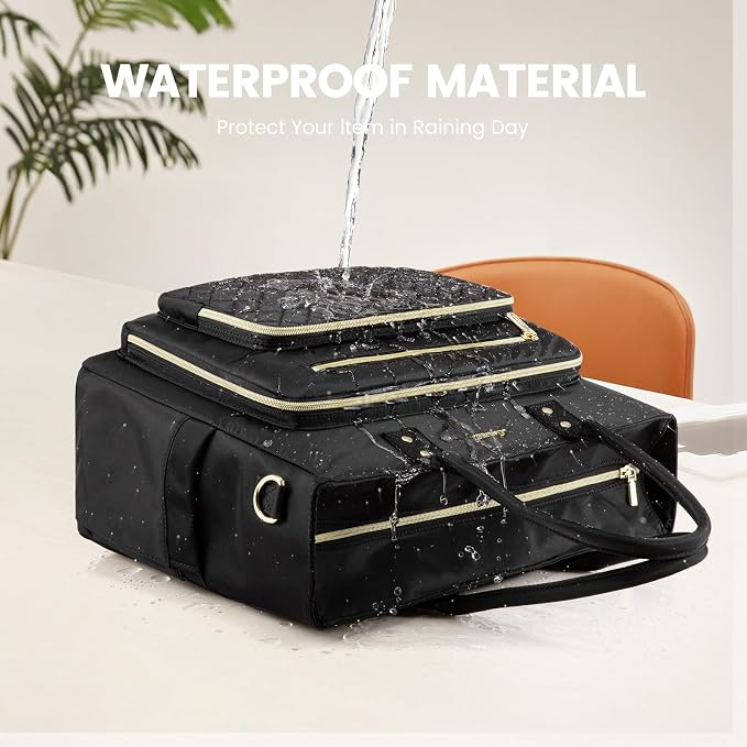 LOVEVOOK Laptop Tote Bag for Women, Work Bags Computer Laptop Bag, Teacher Tote Bag, Professional Briefcase Business Large Purses Handbag, Black, 17 Inch - Image 8