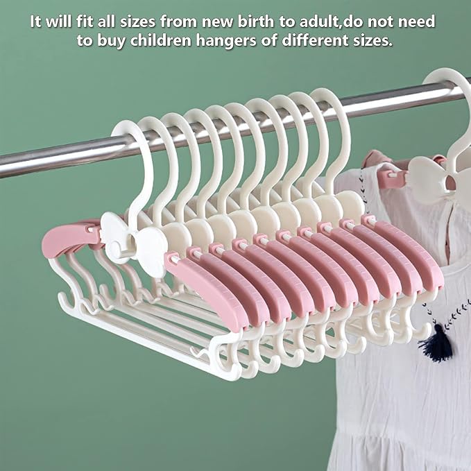 Baby Clothes Hangers, 11-14.5" Adjustable Kid Hangers for Newborn Closet, Plastic Small Infant Hanger for Toddler Pant, Child Coat Hanger for Boy Nursery Clothing, Girl Dresses, 50 Pack - Image 6