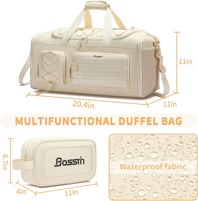 BOSSTIN Gym Bag for Men & Women, 45L-50L Expandable Sports Duffle Bag | Convertible Duffel Backpack, Comes with Toiletry Bag, Shoe Compartment & Wet Pocket, for Workout, Weekender, Overnight Travel - Image 2