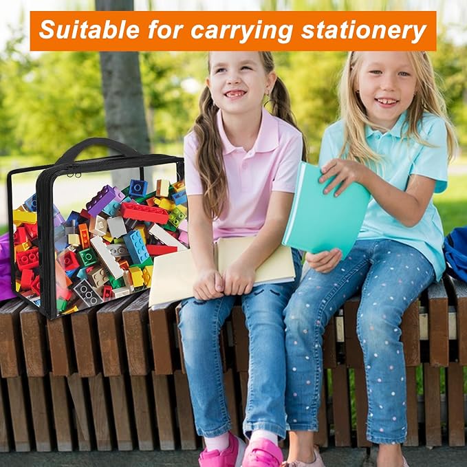 20 Pack Extra Large Toy Storage Bags PVC Organizing Bags with Zippered, Toy Storage Organizer with Portable Handheld，Waterproof Toy Bags for Board Games Clay, Building Blocks, Toys，Books - Image 6