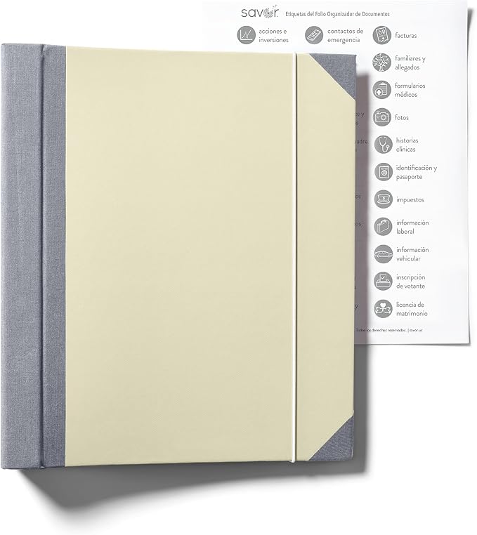 Savor |El Folio Organizador de Documentos en Español |17 millones de me Gusta en TikTok |Carpeta Expandible de Emergencia para Certificado de Nacimiento, Tarjeta de Seguridad Social, Pasaporte (Slate) - Image 2