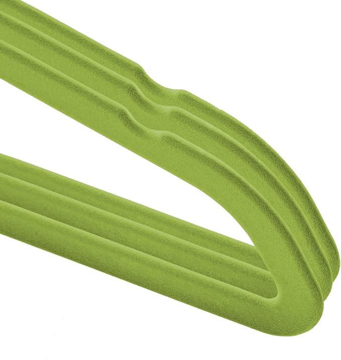 Casafield 100 Velvet Baby Hangers - 11" Size for Infant & Toddler Clothes - Lime Green - Image 3