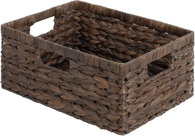StorageWorks Wicker Storage Baskets,Decorative Baskets for Home Decor,1Pack | Water Hyacinth Wicker Storage Baskets for Shelves, Shelf Baskets for Organizing, Large Basket, Decorative Baskets for Storage by StorageWorks