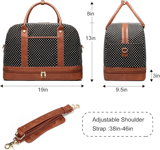 Weekender Bag for Women Canvas Overnight Bag Large Travel Tote Bag Carry on Shoulder Duffle Bag With Shoe Compartment,Perfect for Travel/Daily Use/Birthday Gift … - Image 6
