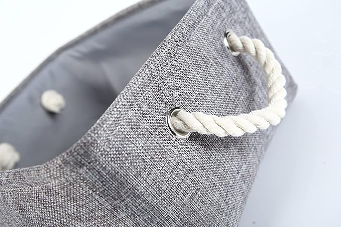 Storage Basket Fabric Sturdy Canvas Storage Bins Organizer with Handles for Clothes and Storage Foldable Storage Boxes Cubes - Image 6