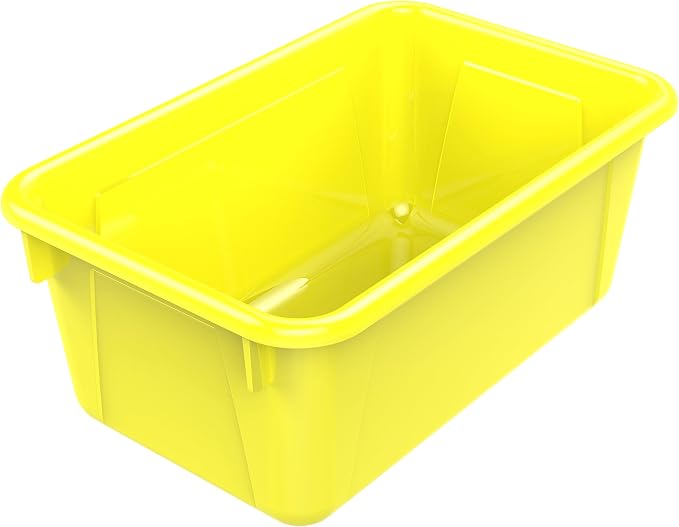 Storex Small Cubby Bins, Pack of 5, 12.2 x 7.8 x 5.1 Inches, Yellow (62410U05C) - Image 2